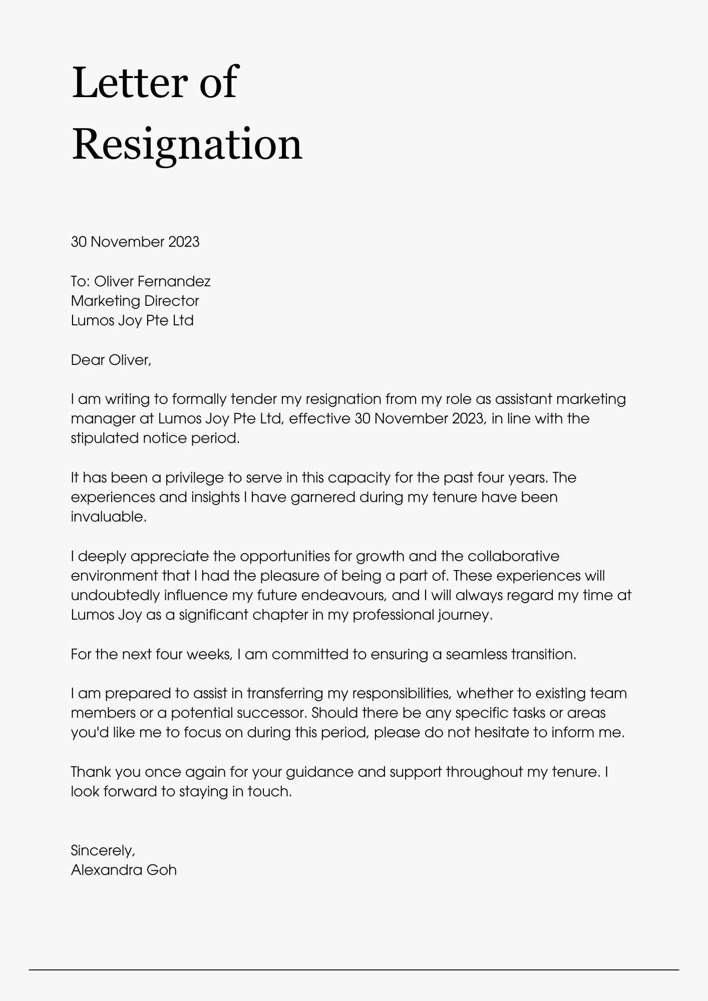 Resignation Letter Templates 2024 Update Michael Page   Resignation Letter Template 